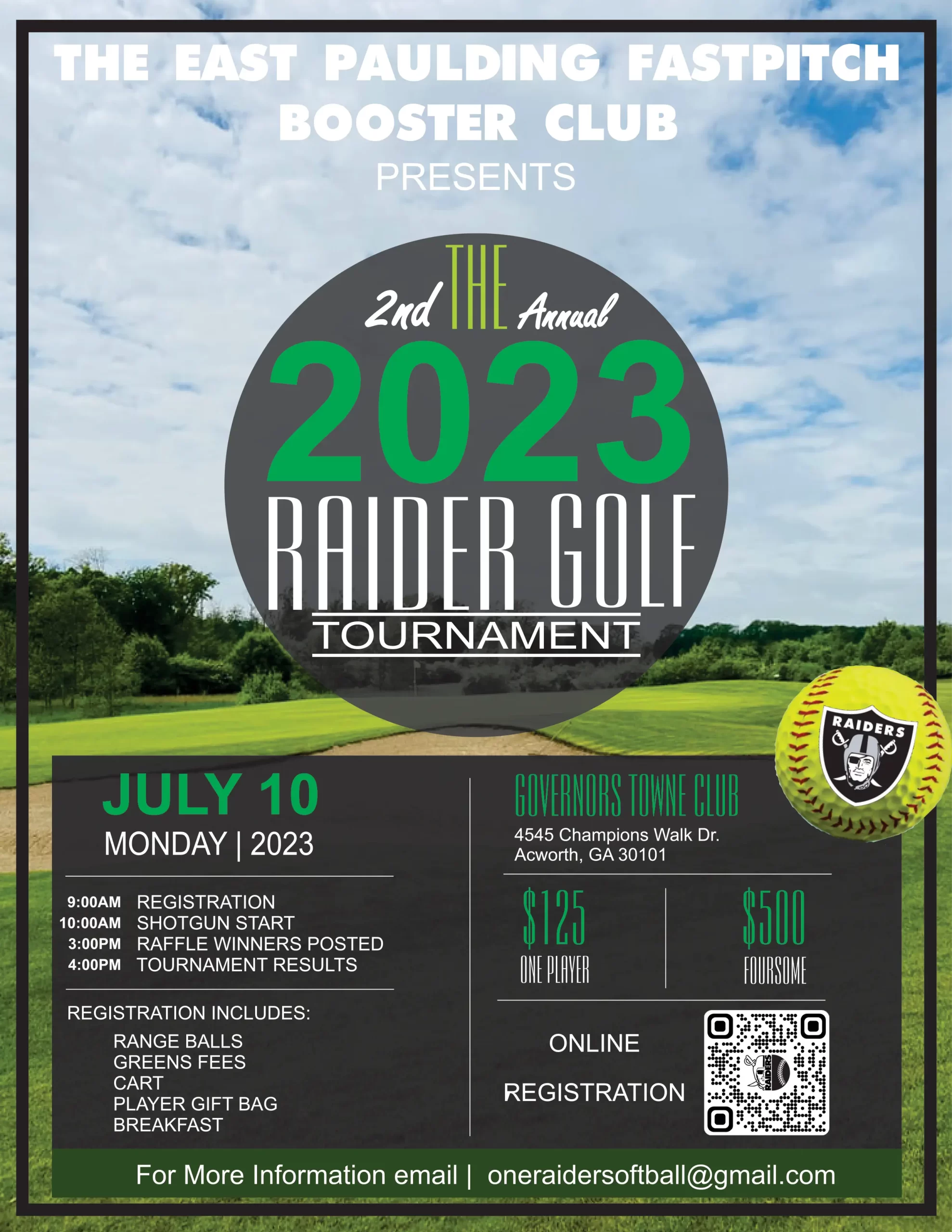 East Paulding Softball 2nd Annual Booster Club Golf Tournament